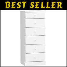 Load image into Gallery viewer, Sleek 6-Drawer White Dresser: Durable Tall Chest Perfect for Organized Bedrooms