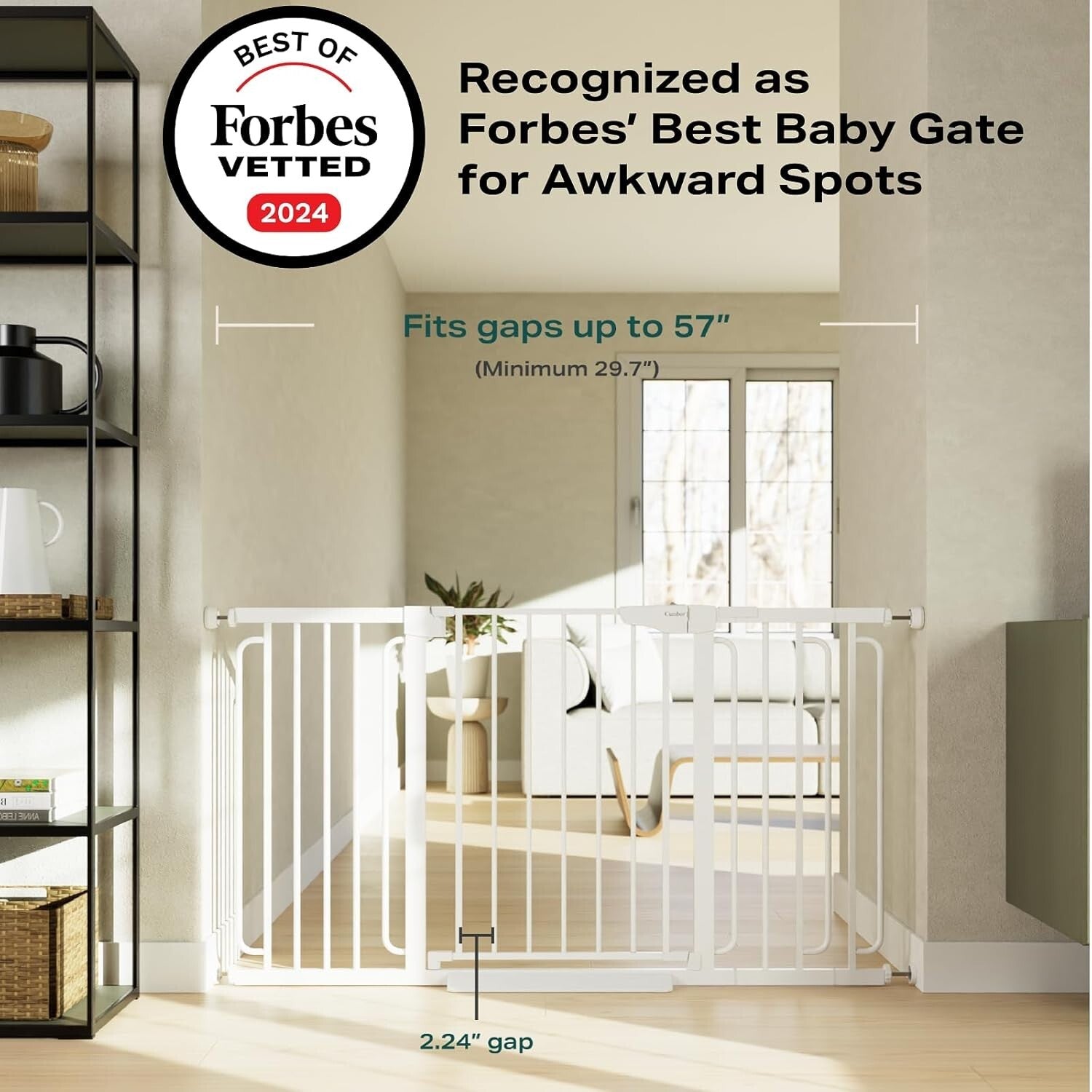 Mom's Choice Winner: Durable Extra Wide Child & Pet Safety Gate (57" Max)