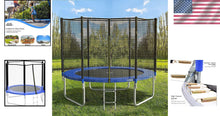 Load image into Gallery viewer, 8FT Heavy-Duty Outdoor Trampoline with Ladder, Enclosure, and Spring Cover