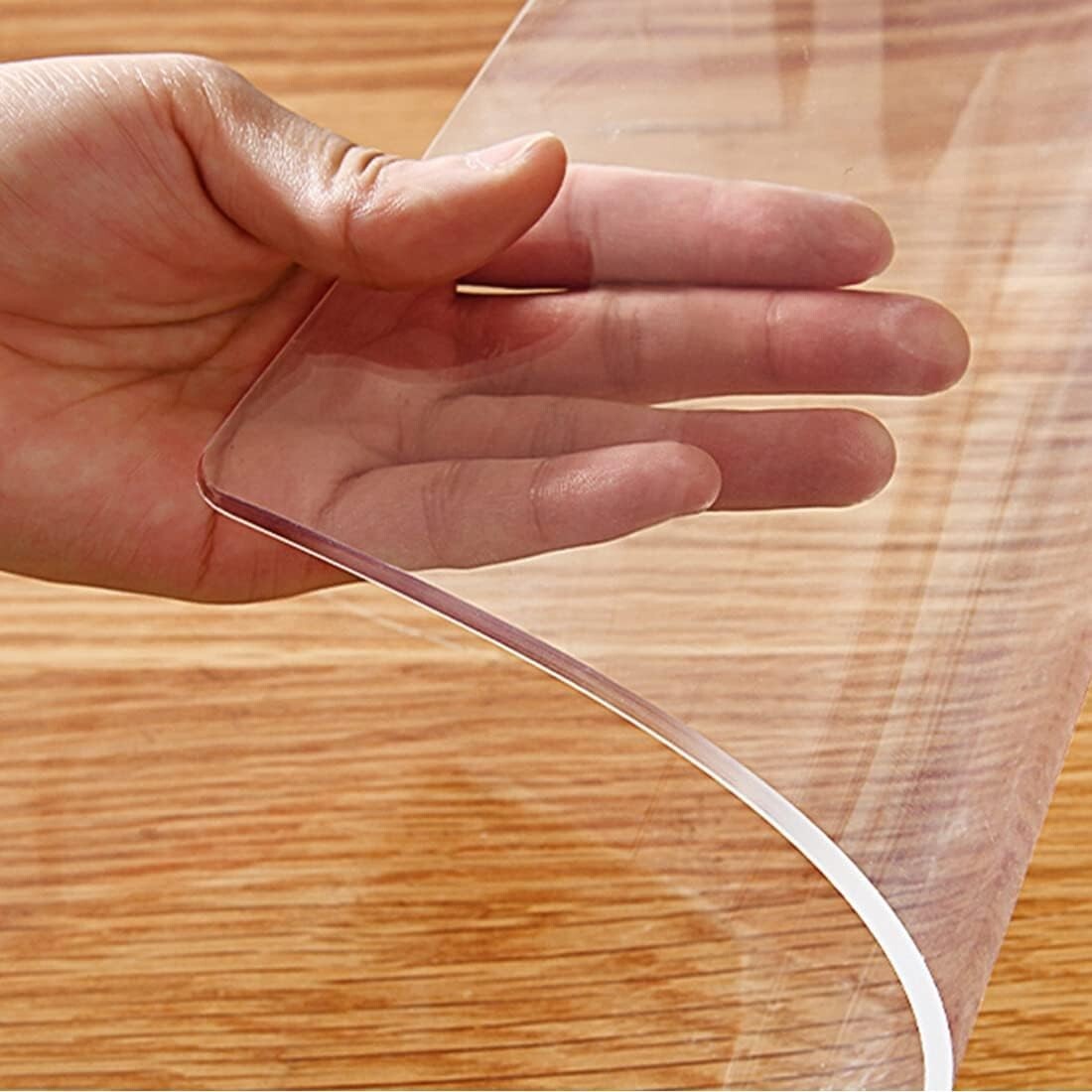 Heavy-Duty Waterproof Table Cover Protector - 1.5mm Thick Clear Vinyl