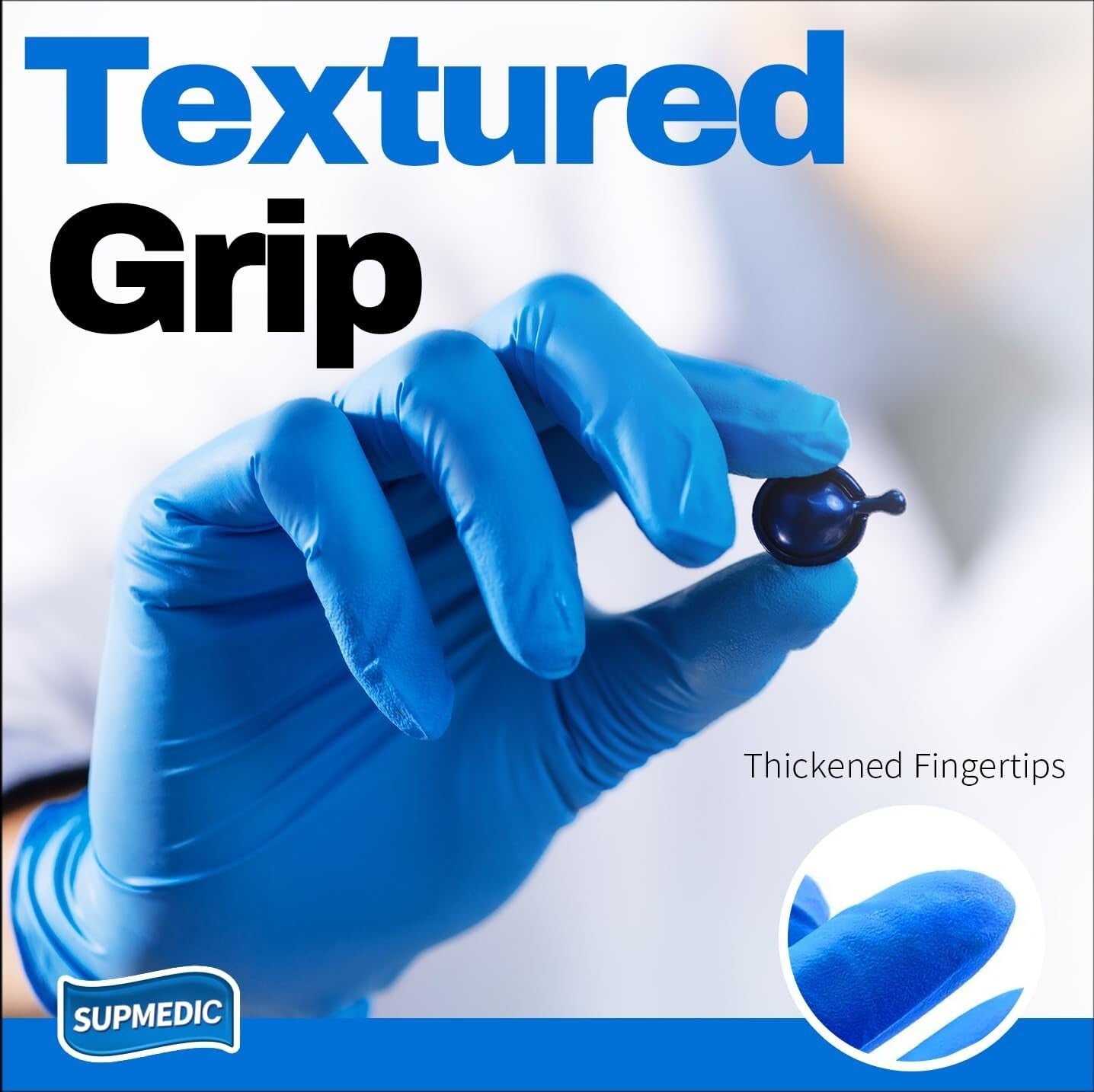 Blue Disposable Nitrile Gloves, 5 Mil Thick - 1000 Pcs, Food Safe & Latex-Free