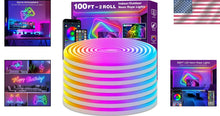 Load image into Gallery viewer, Waterproof Flexible 100Ft RGB Neon Lights - App &amp; Remote Controlled for Parties