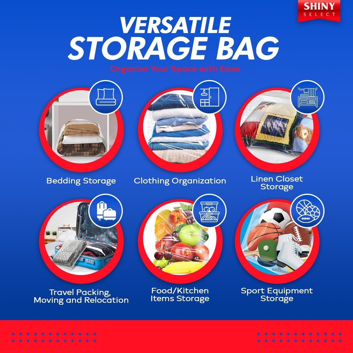 Durable 10 Gallon Zipper Storage Bags with Handle - Perfect for Moving & Camping