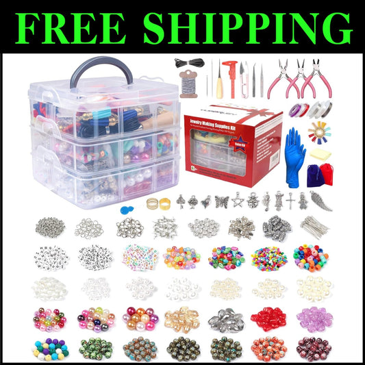 Complete Jewelry Craft Kit with Tools, Beads & Findings - Perfect Gift Idea