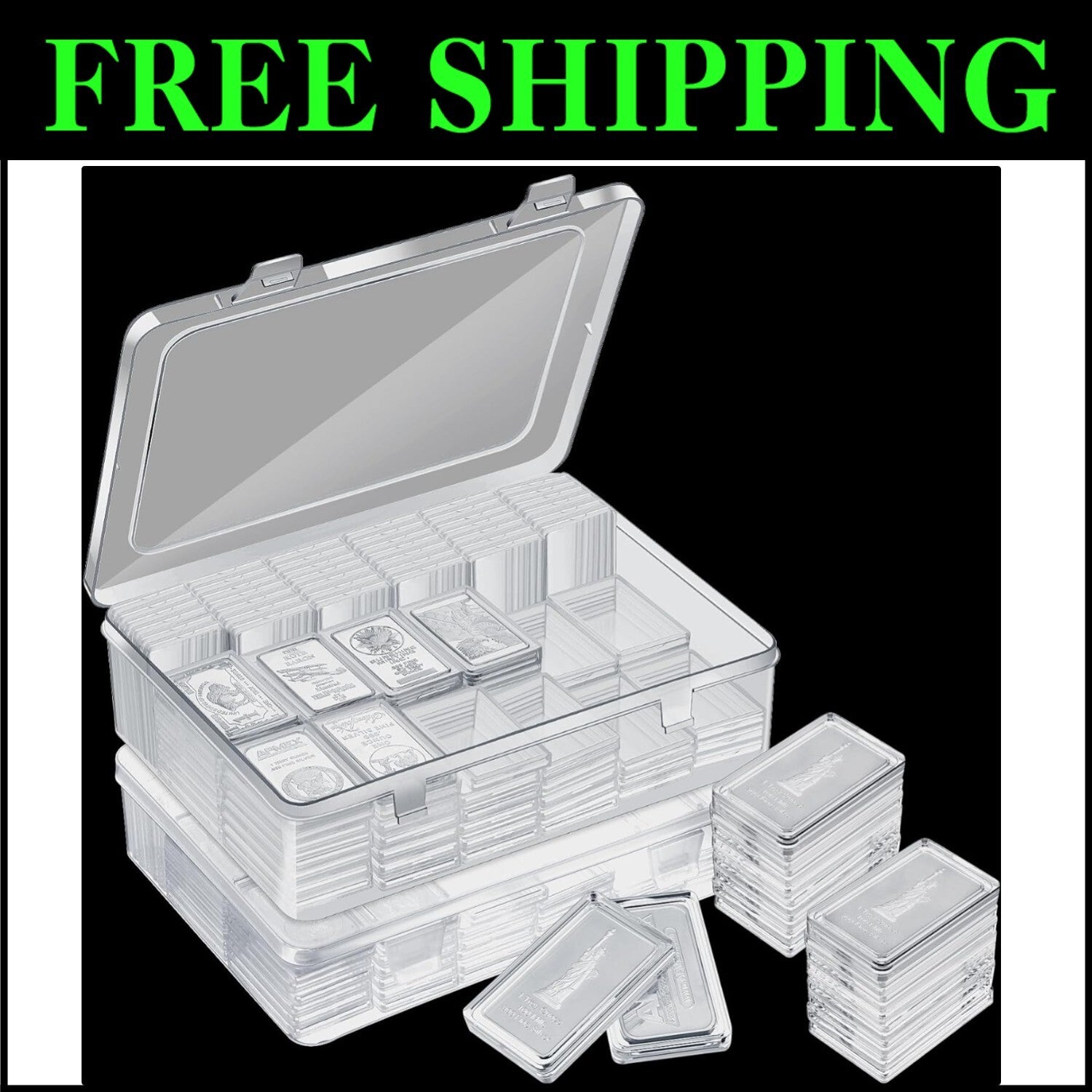 Comprehensive 200 Pcs Coin Holder Set with Strong Storage Box for Organization