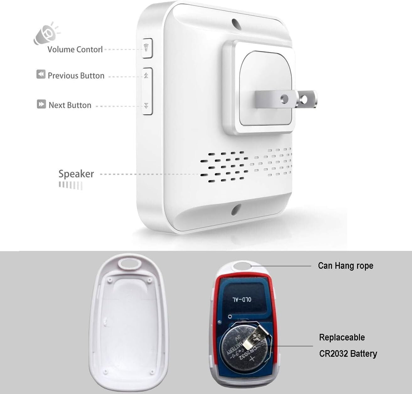 Fall Alert System for Elderly with 52 Melodies - Wireless & Expandable Solution