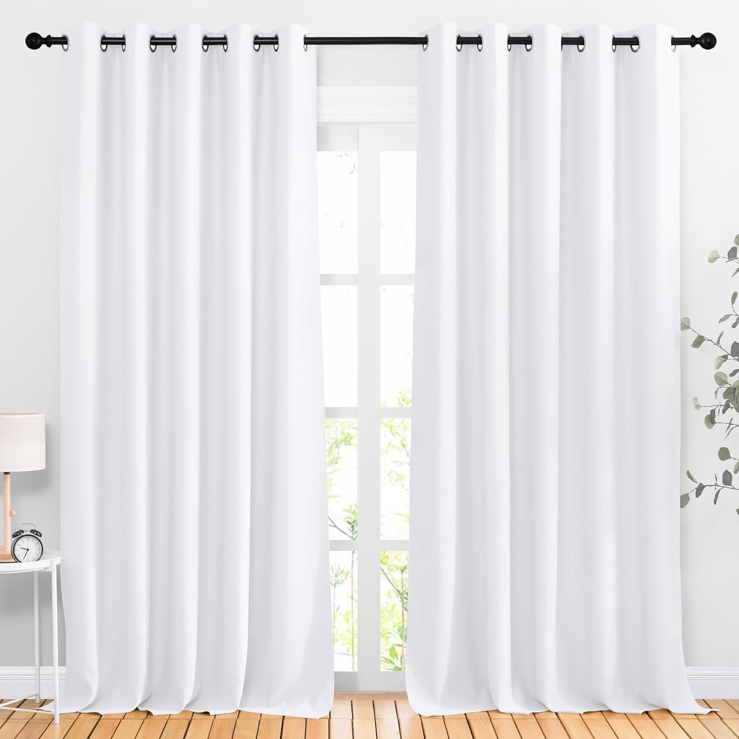 Elegant 50% Blackout Thermal Insulated Grommet Curtains - 66" x 102", 2 Panels