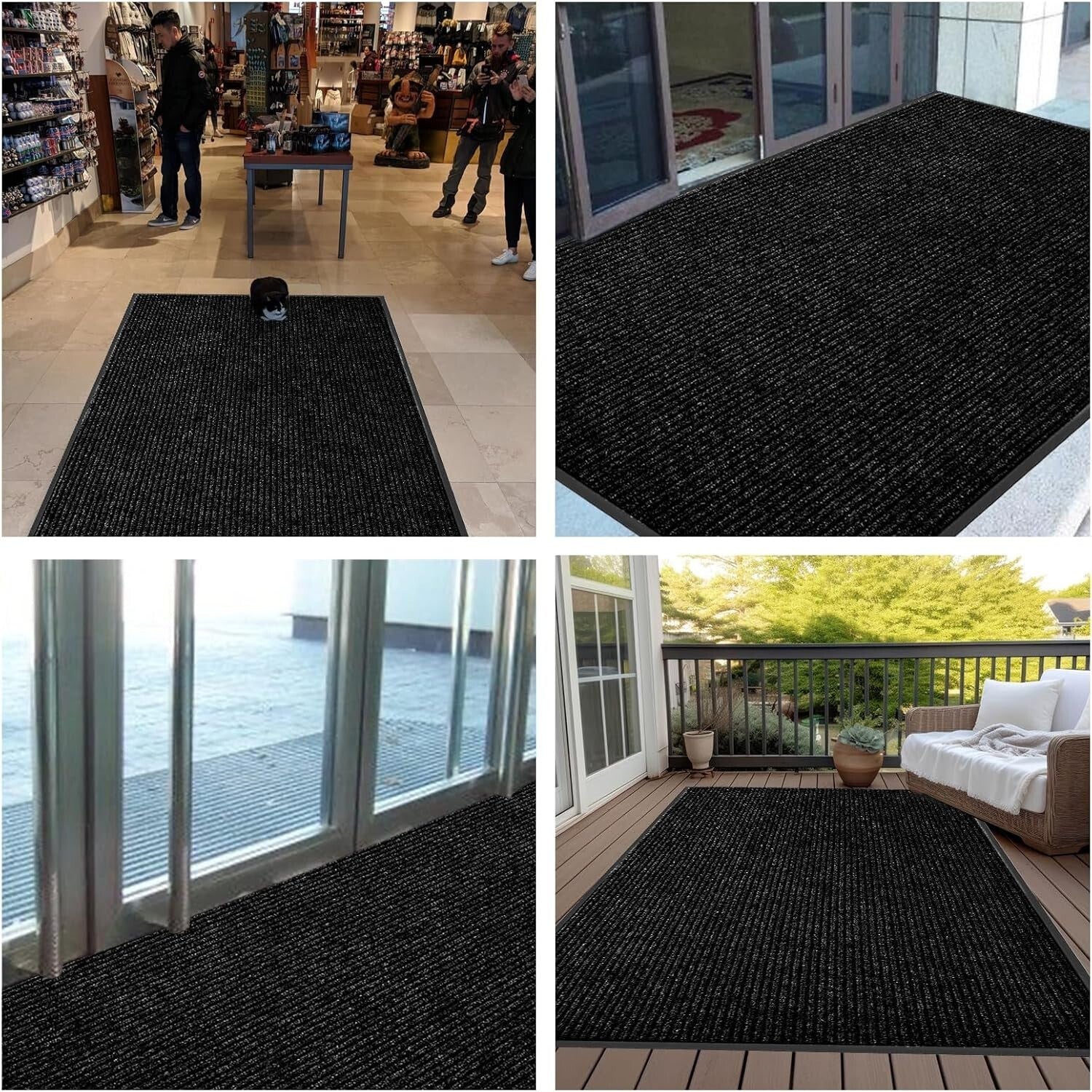 Versatile Waterproof Entrance Mat 48"x120" - Non-Slip Rubber Base, Easy to Clean