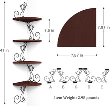 Load image into Gallery viewer, Versatile Walnut Finish Corner Shelf – Decorate and Organize Your Home Stylishly