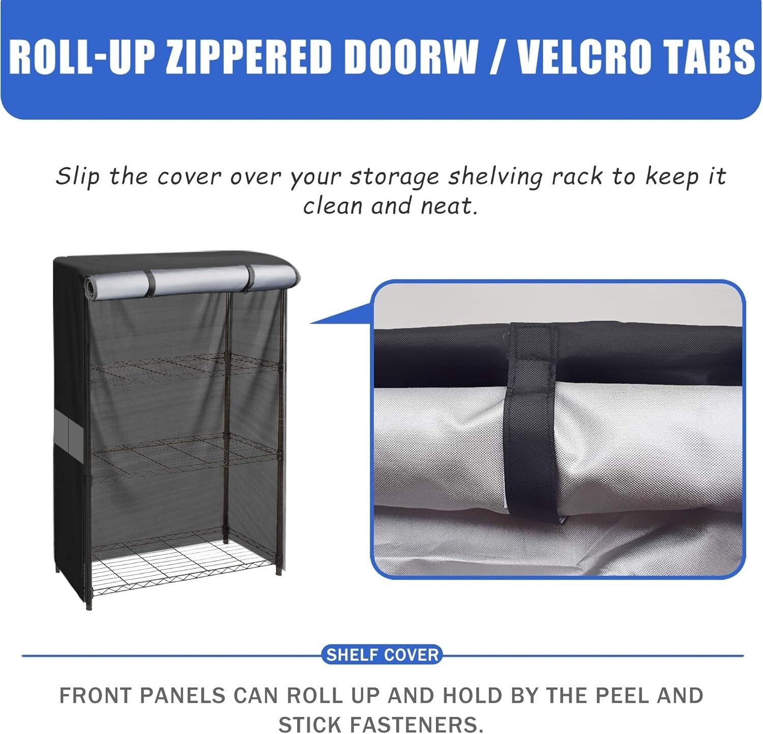 600D Heavy-Duty Waterproof Dustproof Rack Cover with Zipper - 48"W x 24"D x 72"H