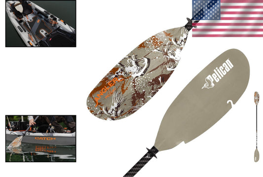 Adjustable Fiberglass Kayak Paddle with Retractable Hook - Perfect for Fishing