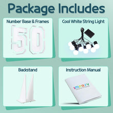 Load image into Gallery viewer, Large 3ft Light-Up Number 50: Perfect for Birthday and Anniversary Celebrations