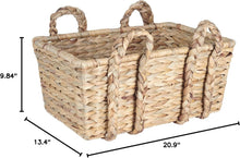 Load image into Gallery viewer, Natural Wicker Floor Basket with Thick Braided Handles for Practical Elegance