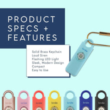 Load image into Gallery viewer, LOUD Aqua Personal Safety Alarm for Women - 2 Pack with Keychain &amp; Strobe Light