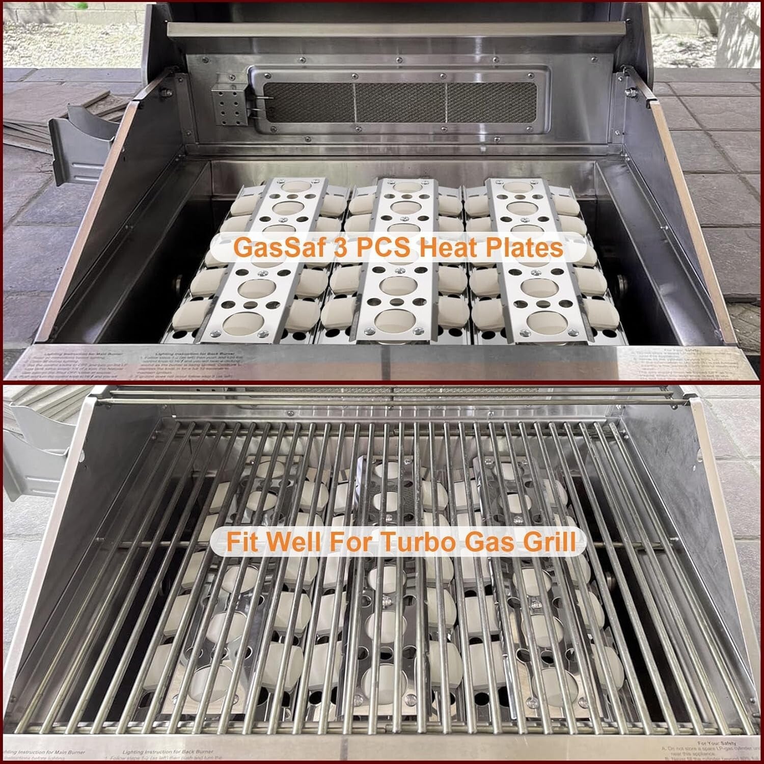 Durable 16.5" Stainless Steel Heat Trays with Ceramic Briquettes for BBQ Grills
