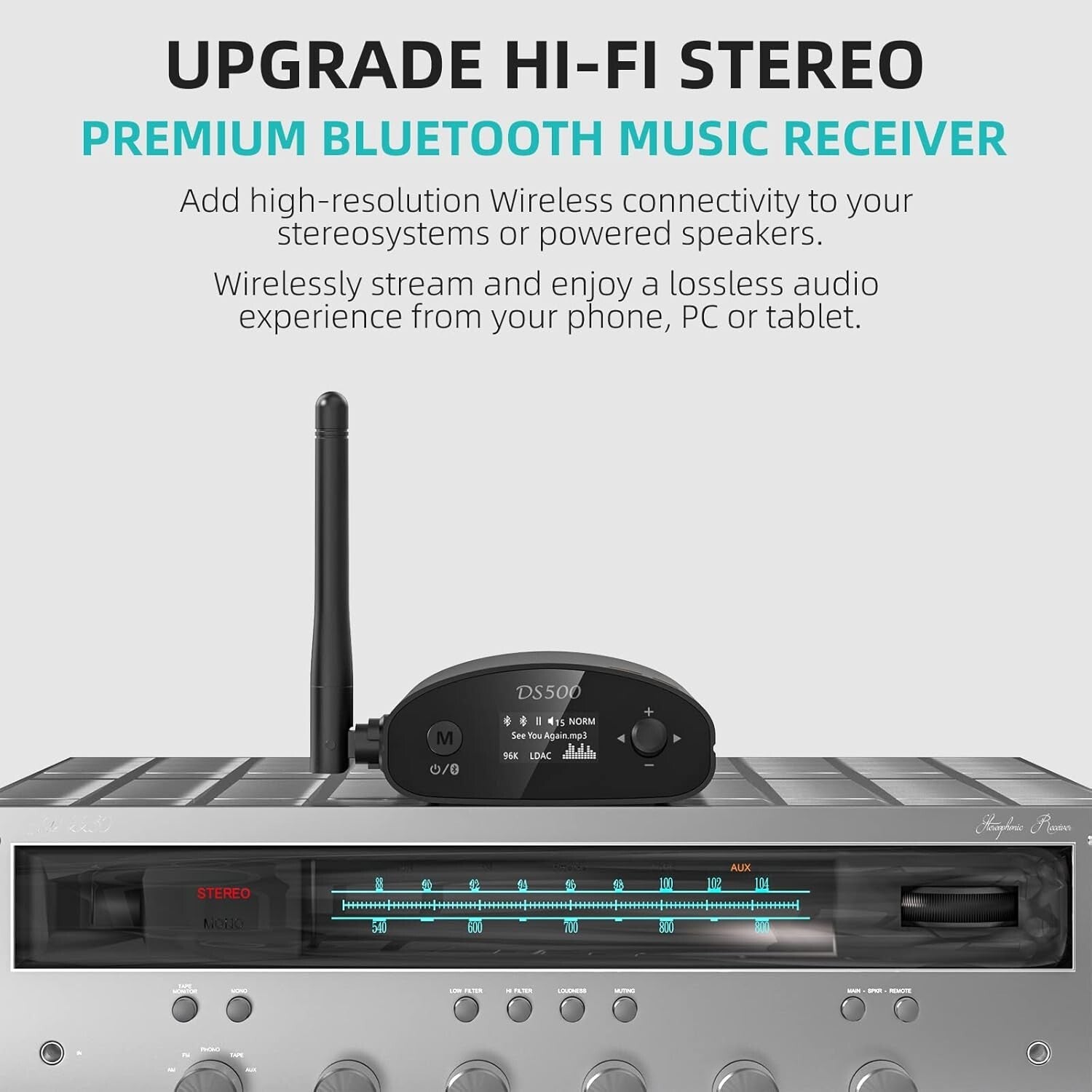 Bluetooth HiFi Receiver with Low Latency & Volume Control for Optimal Sound