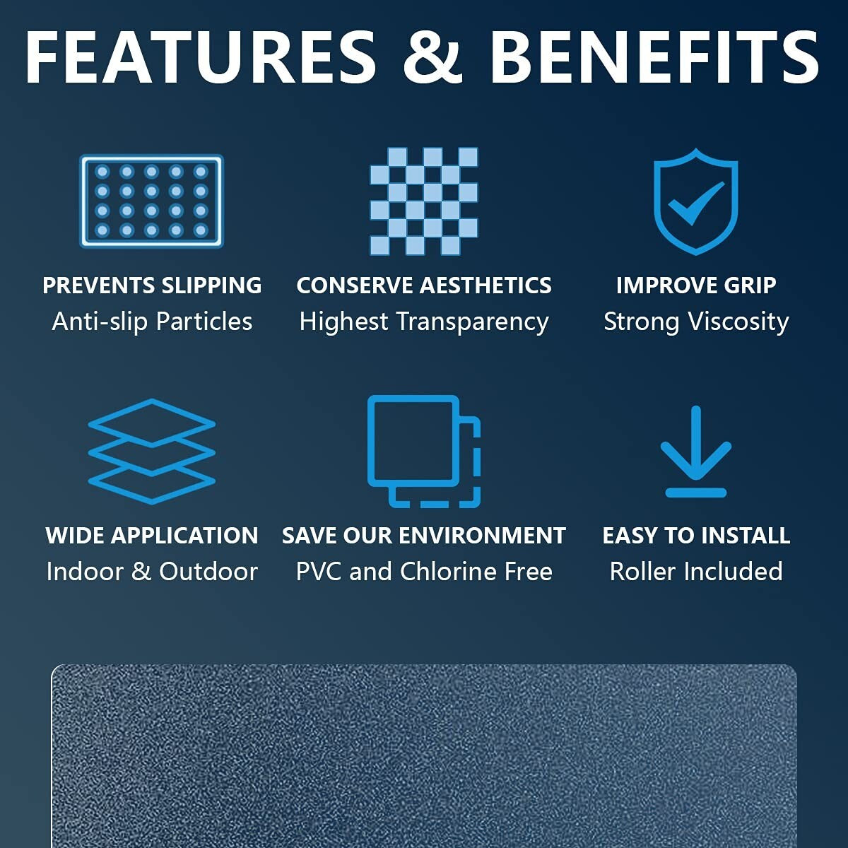 6'' x 24'' Waterproof Non-Slip Strips - Eco-Friendly Safety for Floors & Pools