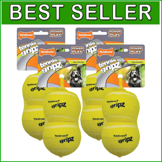 Unique Soft Gripz Tennis Balls for Large Dogs - Set of 4 Perfect for Fetch