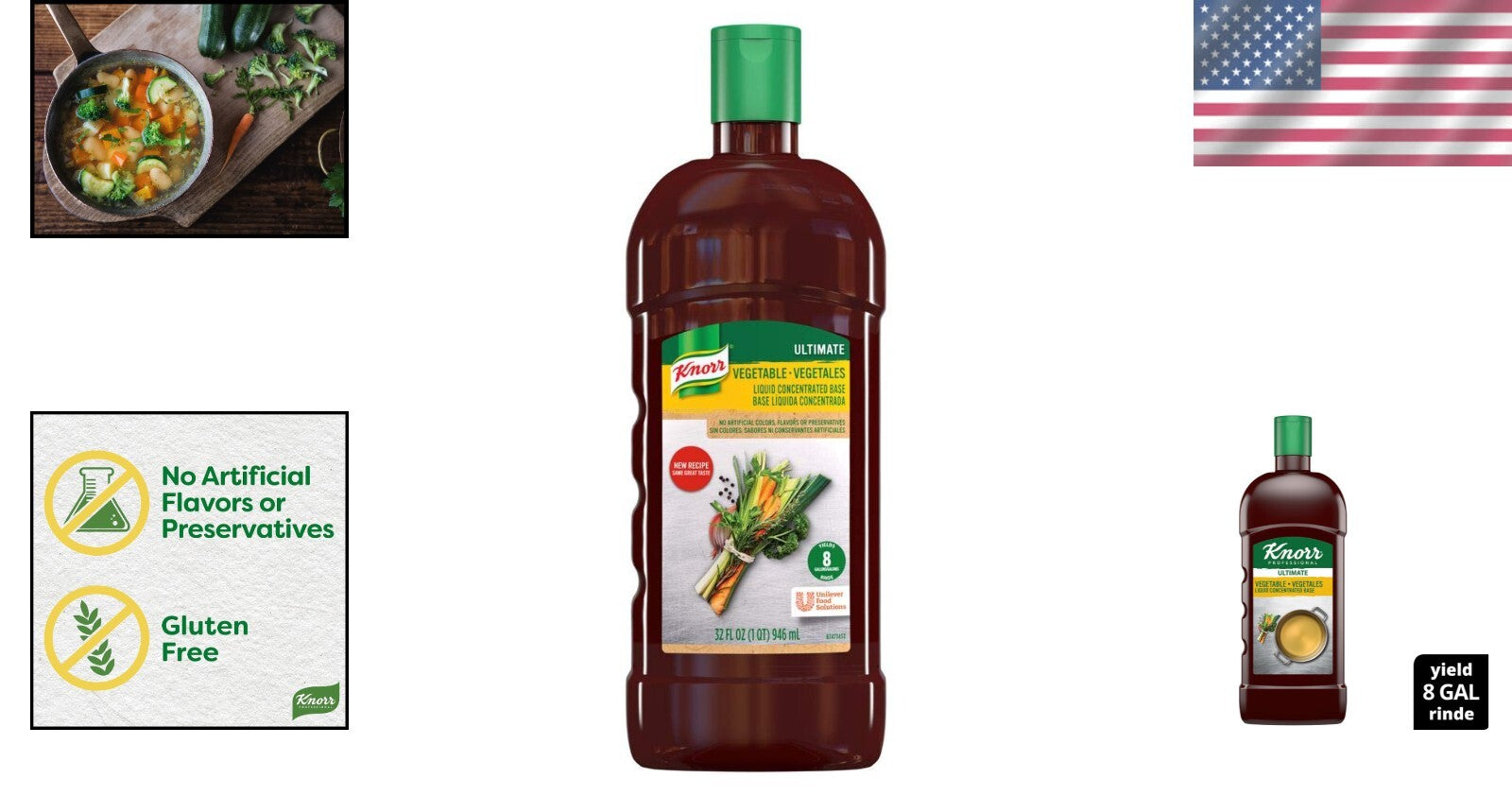 Aromatic Vegetable Stock Base - No MSG and Artificial Ingredients, 32 oz Bottles