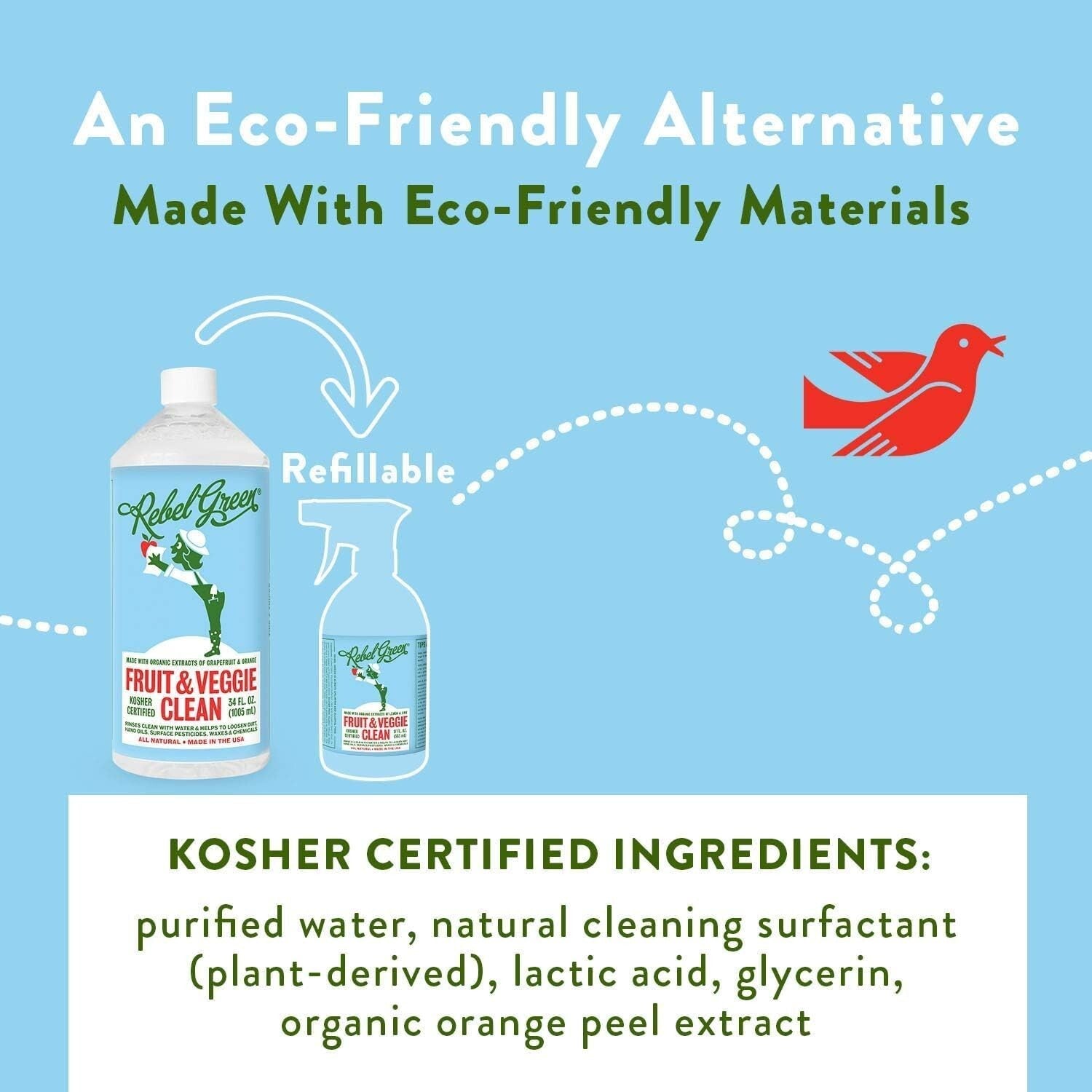 Eco-Friendly 34 oz Produce Wash Spray - Fresh Citrus Vegan Cleaner, 6-Pack