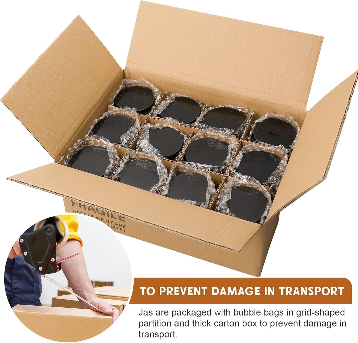 24-Pack Amber Glass Jars with Airtight Black Lids - Perfect for Candle Making