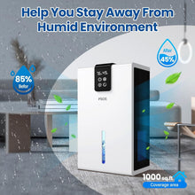 Load image into Gallery viewer, 98 OZ Portable Dehumidifier for 1000 sq.ft Home - 7 LED Colors &amp; Quiet Operation