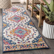 Load image into Gallery viewer, Elegant Indoor Floral Runner Rug 2'3" x 8' - Water-Resistant Vintage Charm