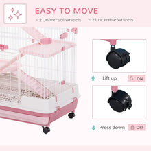 Load image into Gallery viewer, Spacious Wheeled Small Animal Hutch with Removable Tray - Perfect for Bunnies