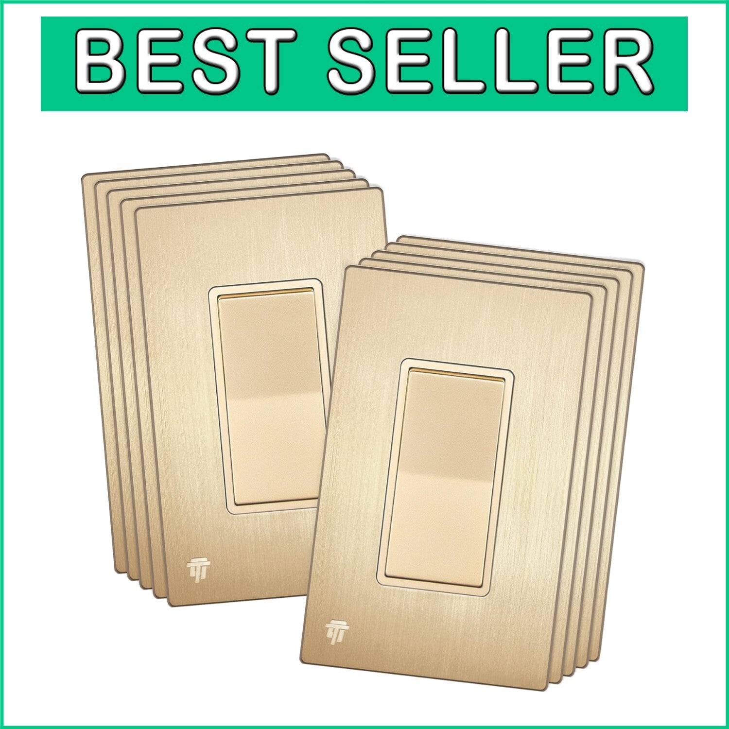 Versatile Gold Decorator Light Switch 15A 10 Pack - Ideal for Home & Commercial