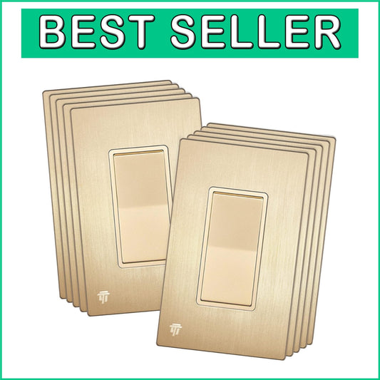 Versatile Gold Decorator Light Switch 15A 10 Pack - Ideal for Home & Commercial