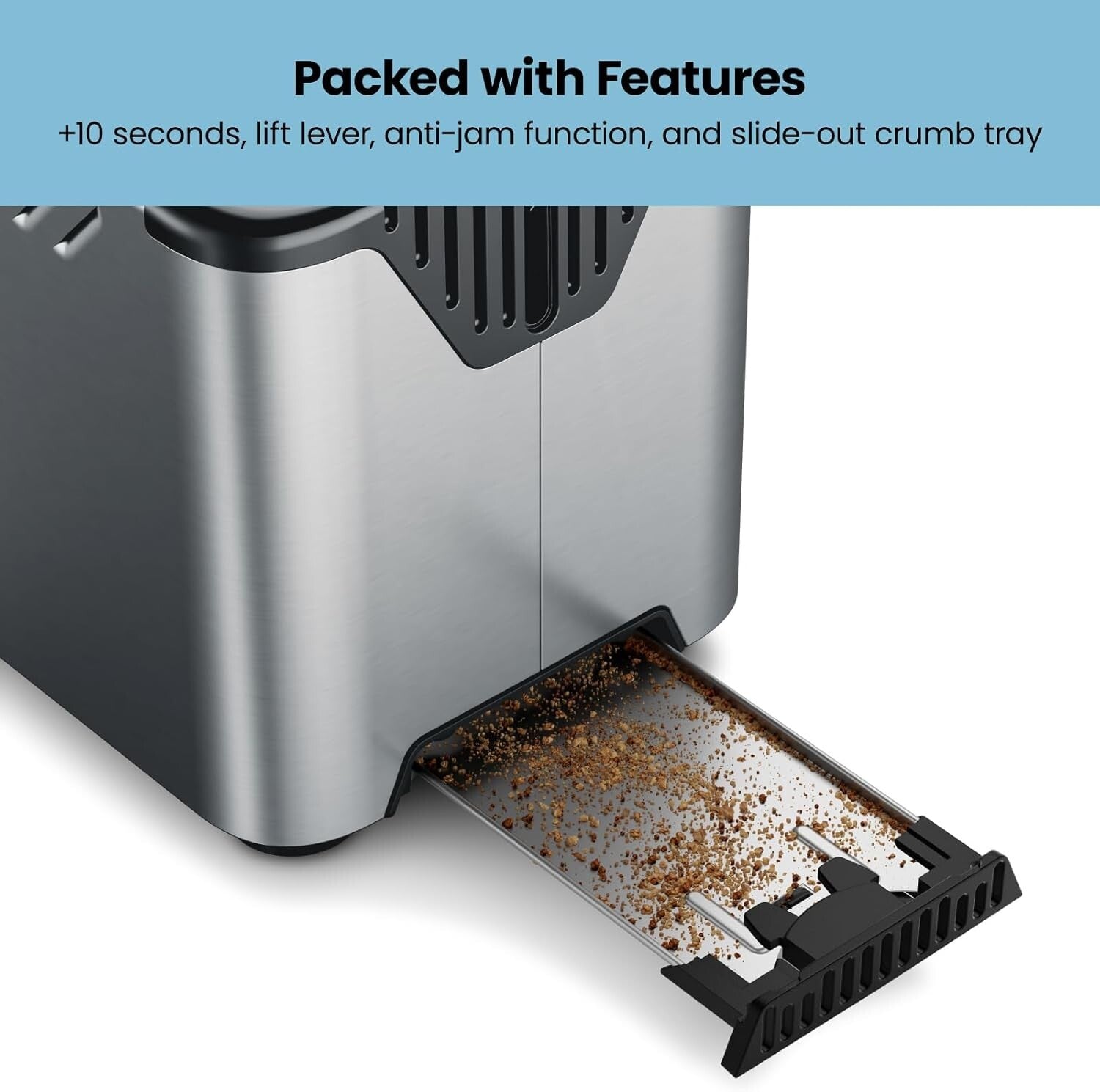 Advanced 4 Slice Toaster with Extra-Wide Slots - Ideal for Thick Bread & Bagels