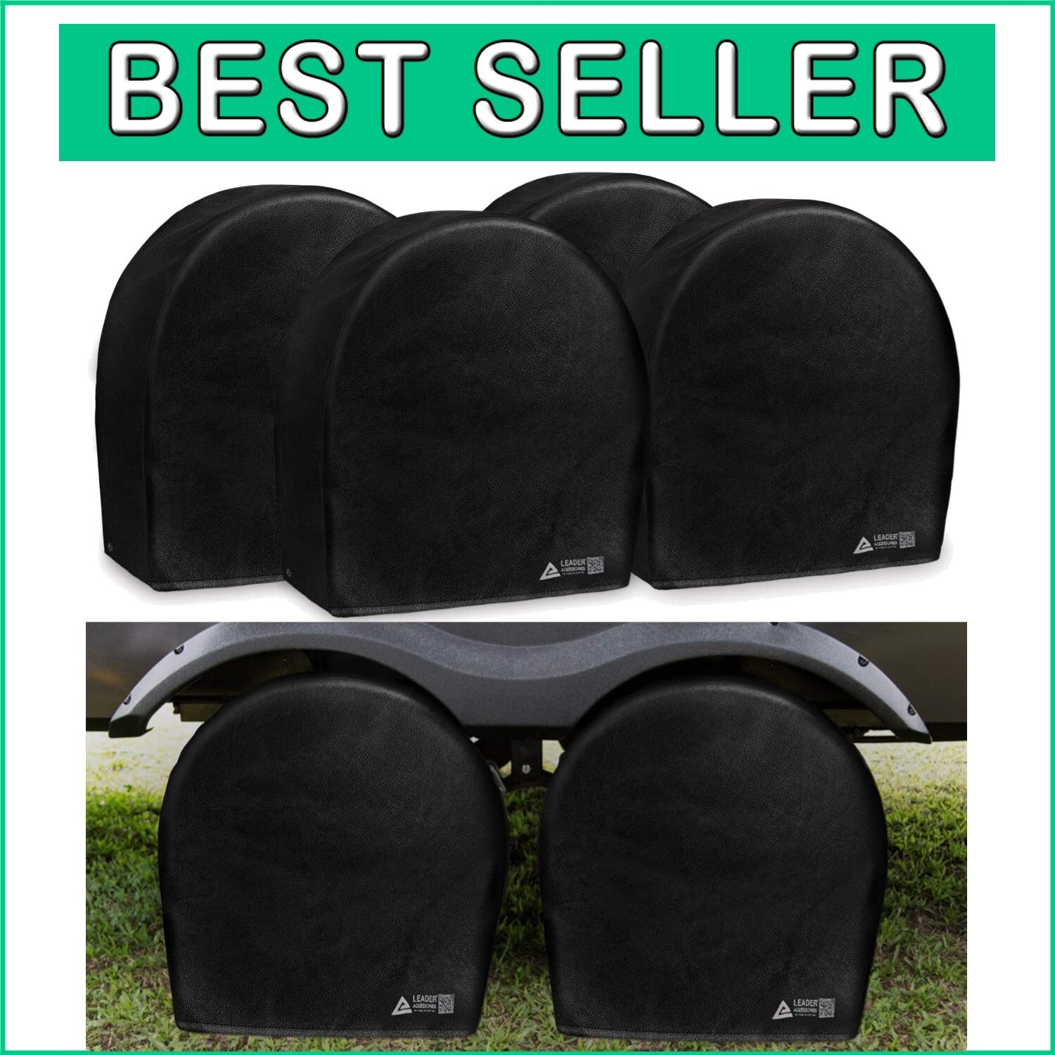 Elasticized Tire Covers for 29.25-31.75 Inch Wheels - Heavy-Duty & Waterproof
