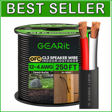 Load image into Gallery viewer, High Fidelity 12AWG Speaker Wire 250ft - OFC Copper for Superior Sound Quality