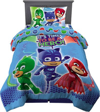 Load image into Gallery viewer, Twin Size PJ Masks Reversible Comforter and Sheet Set - 4 Piece Adventure Set