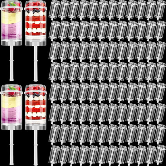 Elegant Push Pop Containers: 200-Pc Clear Dessert Shooter Kit for Parties