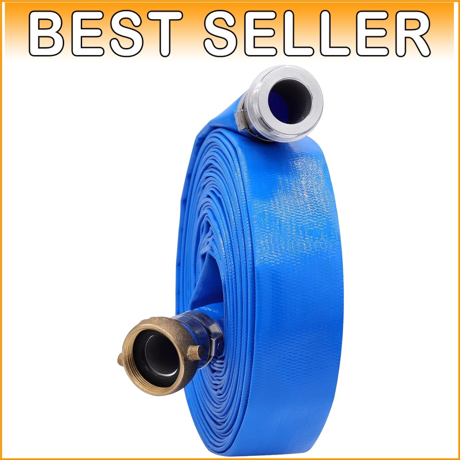 Durable 2" x 25ft PVC Water Pump Hose with Aluminum Fittings for Efficient Use
