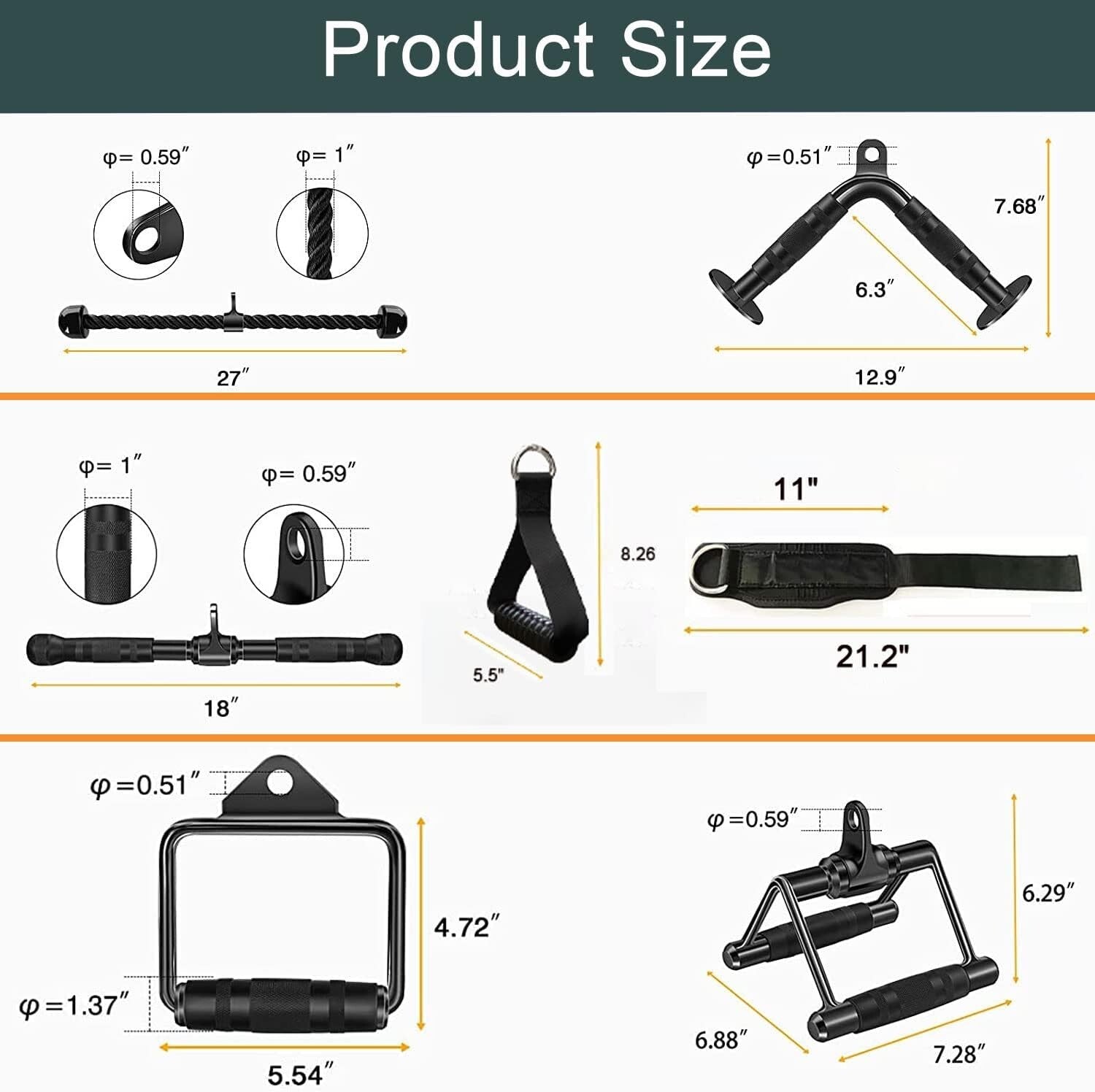 Multi-Functional Solid Steel Gym Attachments - Strengthen Your Training Routine