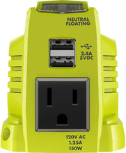 Load image into Gallery viewer, 150 Watts Battery Powered Inverter with LED Light for On-the-Go Convenience