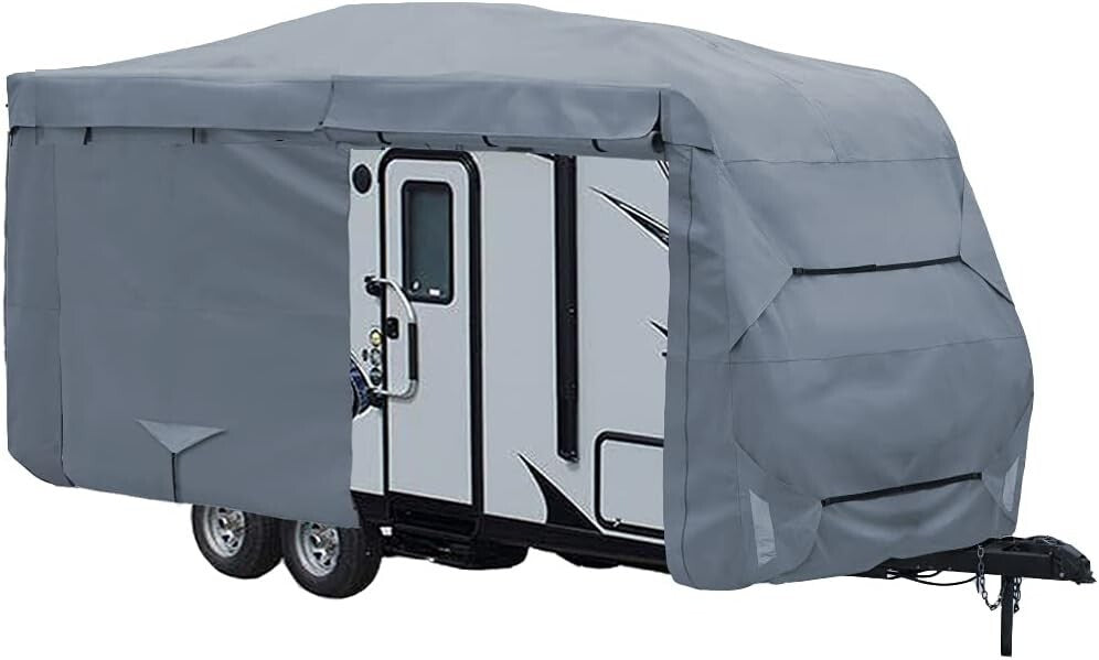 Heavy-Duty Travel Trailer Cover for 26'-28' RVs - Windproof & Water-Resistant
