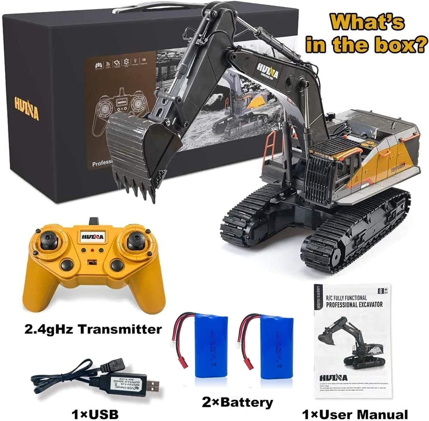 22 Channel RC Excavator Toy - Realistic Digging Experience with Lights & Sounds