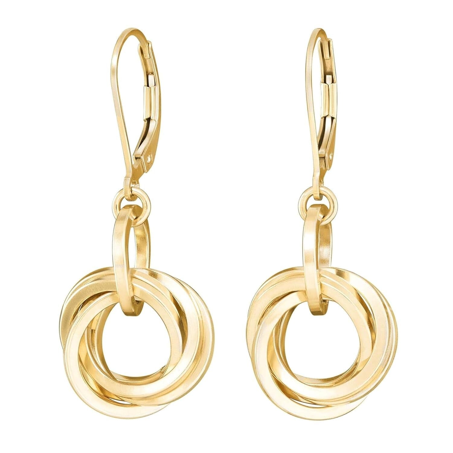 Trendy 14K Gold Filled Chunky Circle Dangling Earrings - For Everyday Wear
