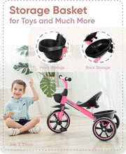 Load image into Gallery viewer, Durable Pink Tricycle for 2-4 Year Olds - Safety First with Ergonomic Comfort