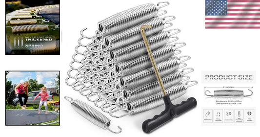 Durable 72 Stainless Steel Trampoline Springs - 5.5 Inch with T-Hook Accessory