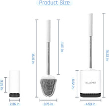 Load image into Gallery viewer, Flexible Silicone Toilet Brush with Stainless Steel Holder - Modern Cleanliness