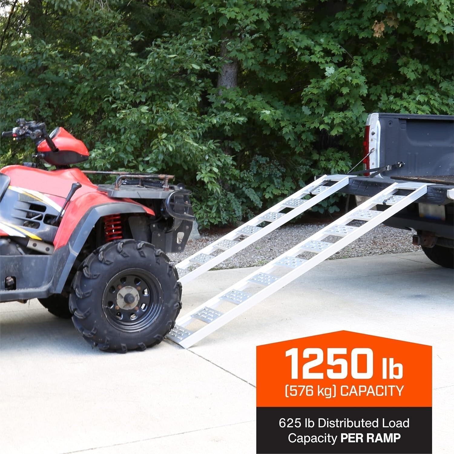 Fixed Aluminum Ramps with Traction Treads - Securely Load Lawn Tractors & Mowers