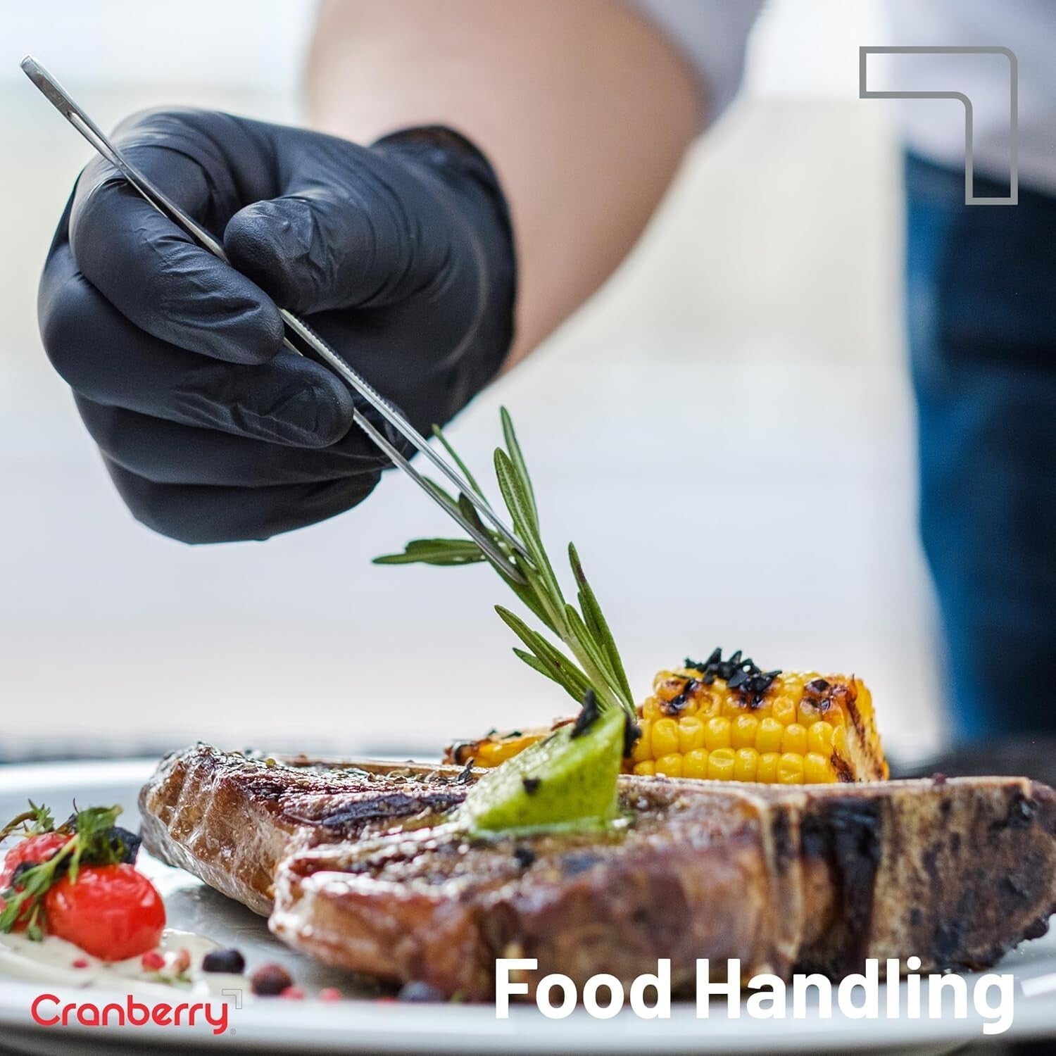 Durable 3.2 Mil Black Carbon Nitrile Exam Gloves, Large - 2000 Pack, Powder-Free