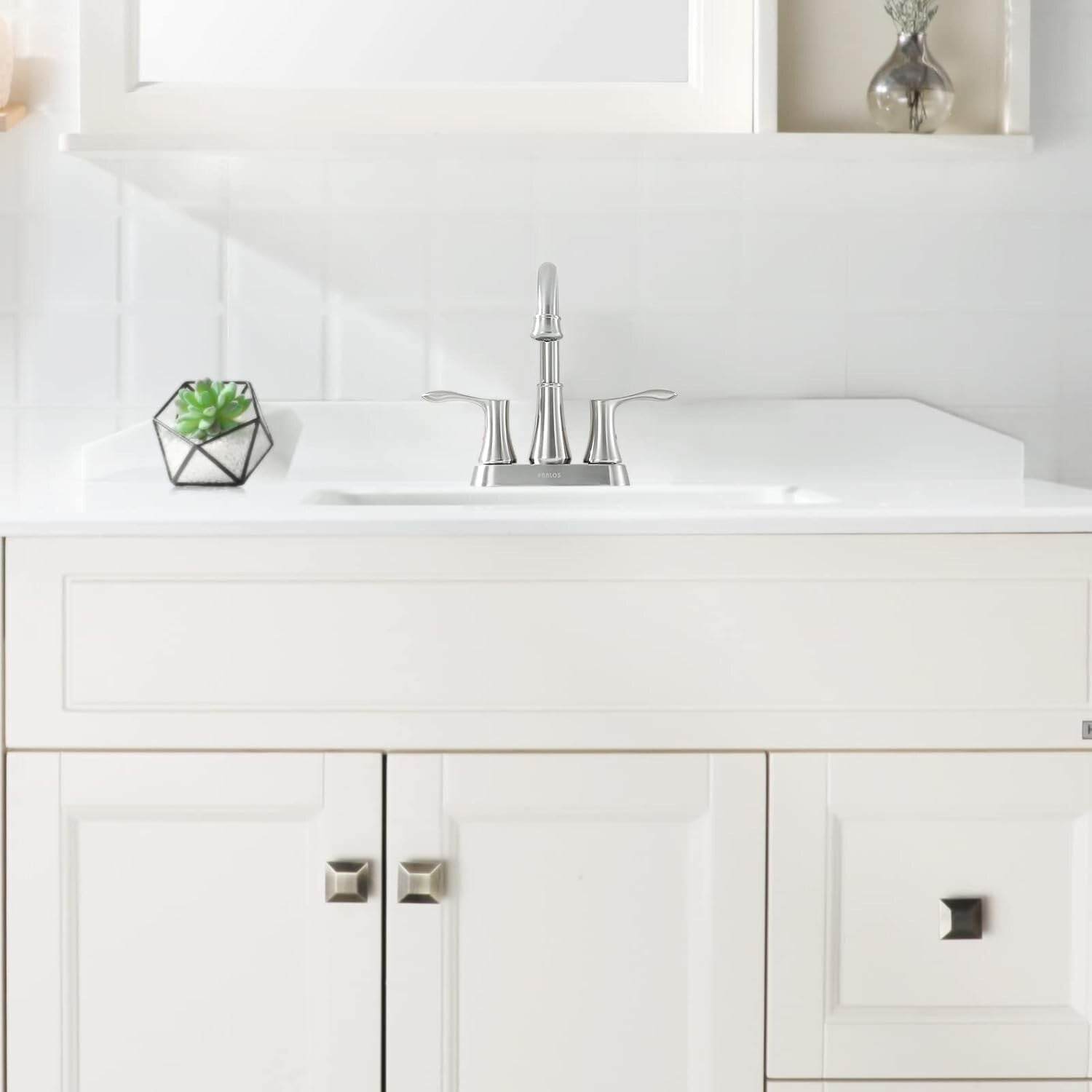 Stylish Brushed Nickel Bathroom Faucet with 1.5 GPM Flow Rate and 3-Hole Mount