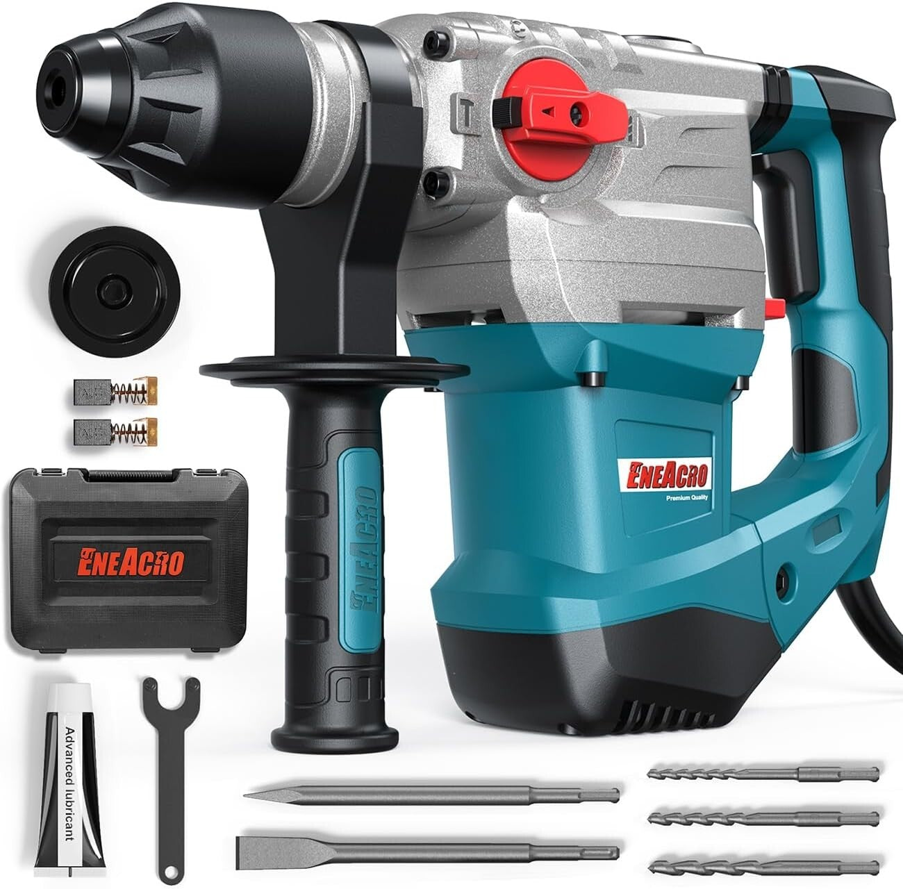 Durable Heavy Duty Rotary Hammer Drill with Vibration Control & Carrying Case