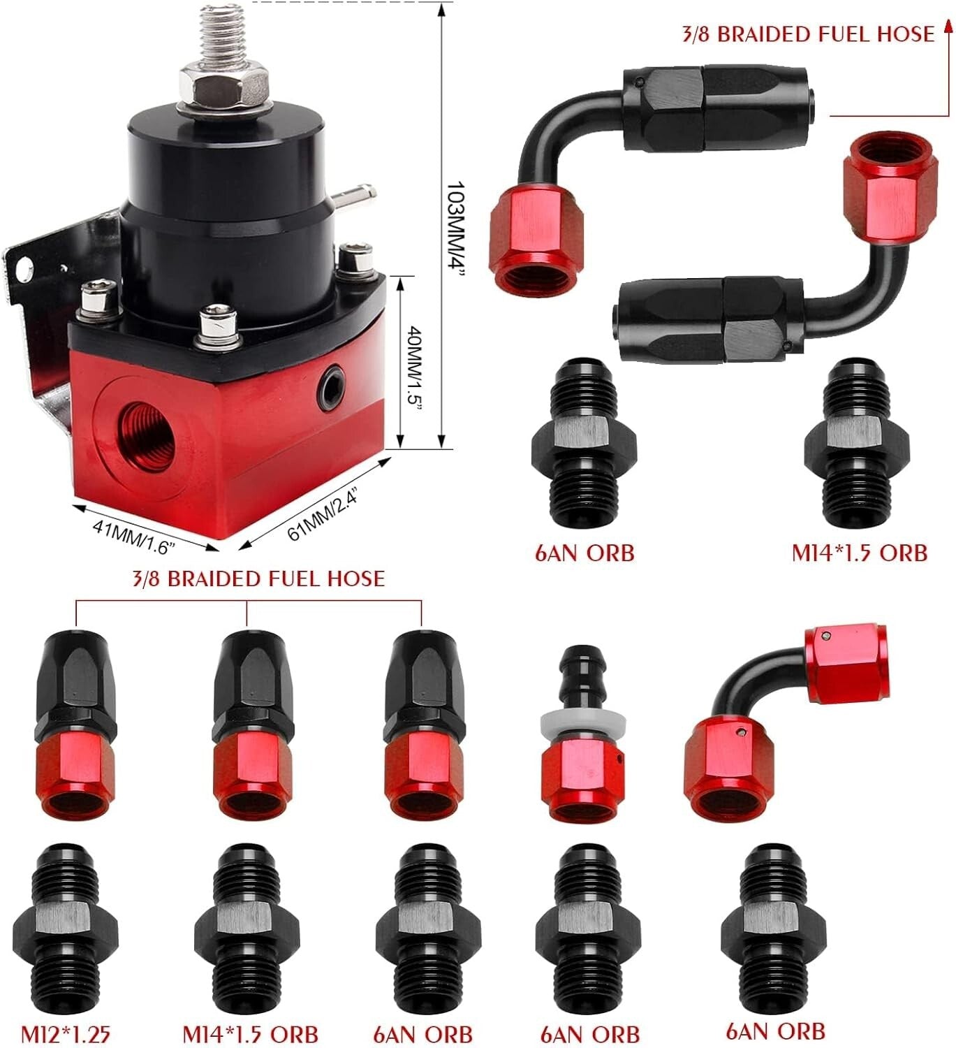 Durable EFI Kit 0-100psi with Adjustable Pressure Gauge & Essential Accessories