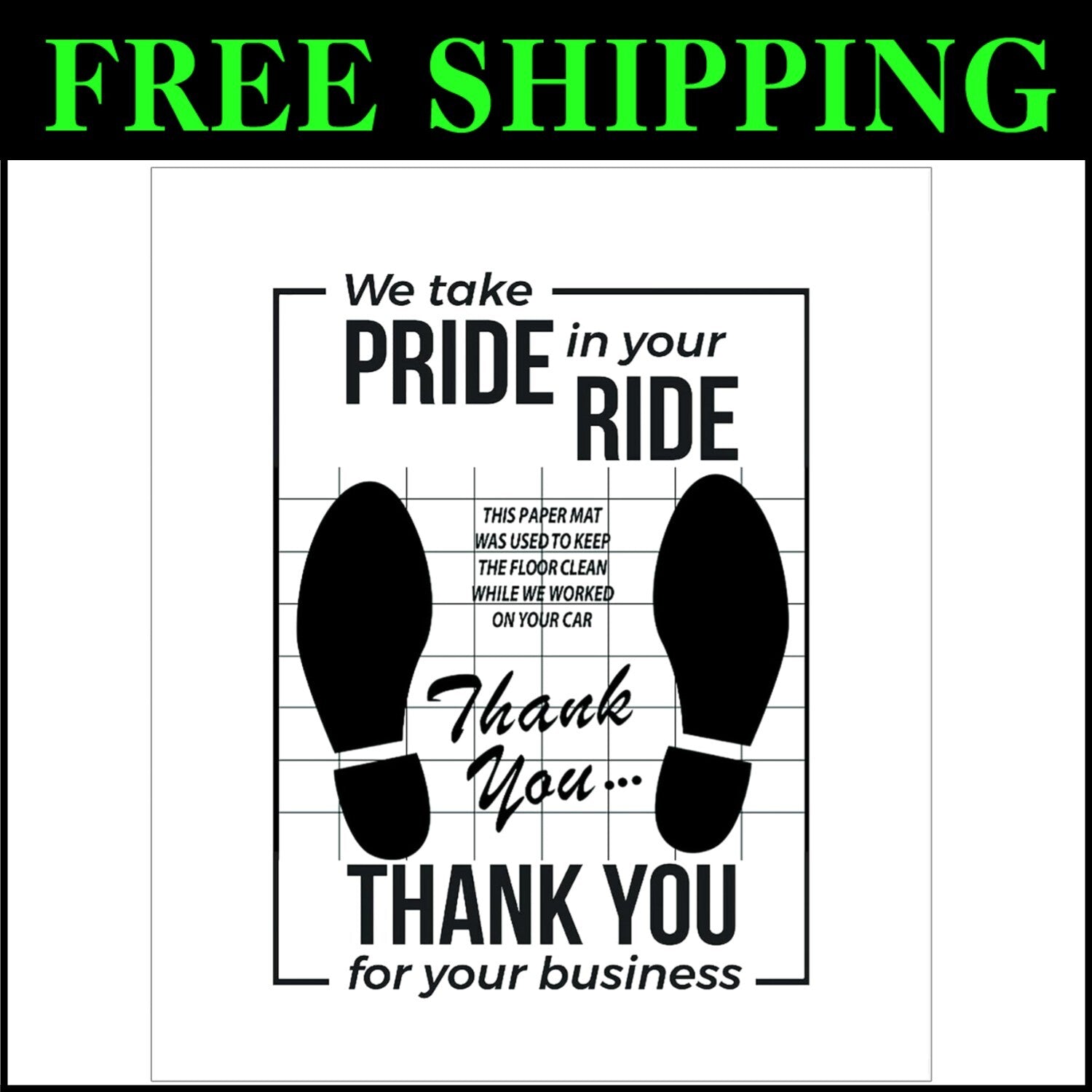 Water-Resistant Kraft Paper Disposable Floor Mats - 16x20 for Easy Vehicle Care